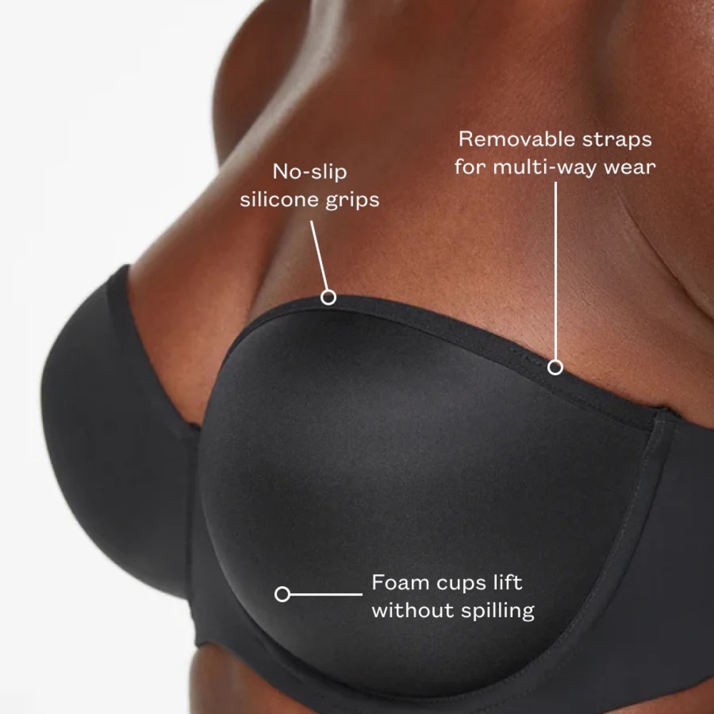 Black Strapless Bra with Removable Straps